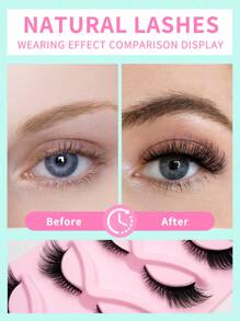 5 pares de pestañas postizas 3D de imitación de visón de ojos de gato - Pestañas ligeras y esponjosas hipoalergénicas que dan un aspecto natural para ojos dramáticos y felinos, maquillaje, accesorios de viaje