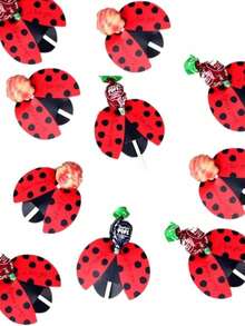 50PCS Lollipop Cards, Super Cute Insect Candy Lollipops, Perfect For Decorating Weddings And Birthday Parties-Exchange Cards Party Favors Candy Package Wrapping - Multicolor - View 1