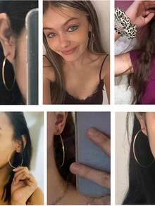 Milacolato Non Pierced Hoop Earrings For Women Clip On Hoop Earrings Silver Gold Rose Gold Spring Hoop Earrings Set Small To Big Hoop Fake Earrings Jewellery 20-60cm - Multicolor - View 7