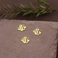 Lote de 3 encantos de línea artística de señora para DIY artes manuales - borlas, aretes, collares, joyería con colgante de acero inoxidable en forma de hongo