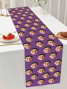 [1 chemin de table personnalisé] Avec des éléments de design de visage personnalisables, il convient aux décorations pour les fêtes, la Saint-Valentin, Noël, les célébrations du Nouvel An, les anniversaires, les mariages, les expositions et les restaurants.