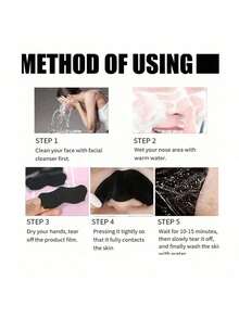 5片/10片/20片/30片/50片/100片深层清洁去黑头鼻贴，有效去除鼻部及面部毛孔杂质，自然去角质，温和疏通毛孔（使用前请将鼻子弄湿） - 彩色 - 查看 10