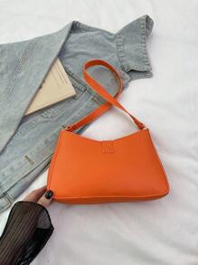 Bolso de mujer de moda, bolso de debajo del brazo, bolso de hombro sólido, bolso de mensajero clásico y sencillo para mujer