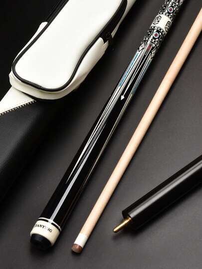 JIAN YING 1pc Handcrafted Billiard Cue And Cue Case, Professional Billiard Cue With 12.5mm Tip, 18-20 Oz Weight, 148cm/58" Length, Ideal For Billiard Enthusiasts, Premium Wood Material