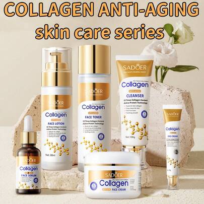 胶原蛋白抗衰老护肤套装系列，保湿滋养，呵护娇嫩肌肤，适合所有肤质