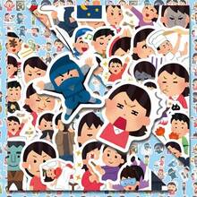 100 张日本动漫贴纸、可爱 PVC 人物涂鸦贴纸、抽象 Irsutoya 修订图形、创意贴纸，适用于 DIY 笔记本、手机壳、行李箱、背包、小提琴盒、游戏机、移动电源、笔记本电脑