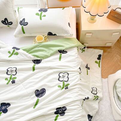 1 pezzo Piumino leggero e traspirante con motivo floreale, adatto per casa, camera da letto, soggiorno, dormitorio, auto e uso all'aperto, estivo