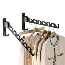 1 pièce Support de séchage pliable sans perçage, tige pliante invisible pour suspendre dans la salle de bain intérieure