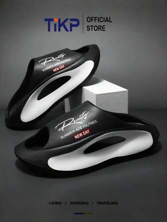 TIKP 男士时尚轻便 EVA 拖鞋，防滑露趾凉鞋，休闲夏季鞋，适合户外、沙滩、淋浴，男女通用