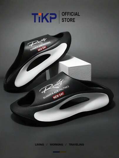 TIKP نعل خفيف الوزن من EVA موضة للرجال ، صندل مفتوح مضاد للانزلاق ، أحذية صيفية كاجوال مناسبة للخارج ، الشاطئ ، الحمام ،جنسين