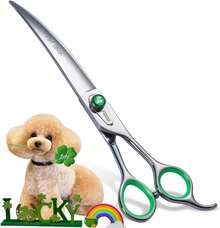 FOGOSP 46 Teeth Dog Thinning Shears For Grooming 7.0 Inch Professional Blending Thinning Scissors For Dogs Cat Pet Japanese 440C Stainless Right Handed - Curved Shears - View 1