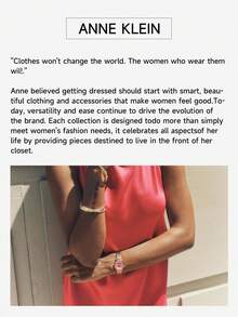 Anne Klein 女士石英手链模拟手表，钻石黑色表盘，女士金色网状手链手表，可调节末端链节，女士优雅时尚礼品手表，AK/2184BKGB