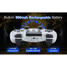 Control inalámbrico actualizado compatible con mando de , compatible con /Pro/Slim/Windows PC, joystick compatible con con panel táctil/toma de auriculares estéreo/control de movimiento de seis ejes/cable de carga