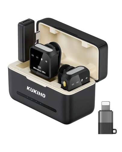 KUKIHO Wireless Lavalier Microphone For Phone Pad Android With Charging Case Audio Smartphone Audio Smartphone