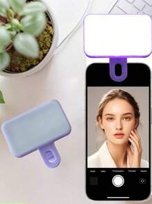 1 pieza Luz de relleno LED para selfie, luz de teléfono LED con 3 modos de iluminación, luz de relleno portátil y de clip mini para maquillaje, transmisión en vivo, conferencia de Zoom, luz de video/fotos recargable para teléfono, cámara, con batería integrada de 150mAh