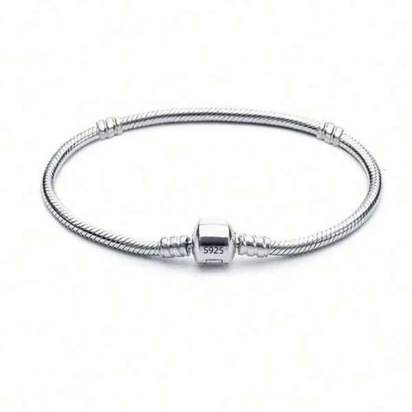 Pulseira de prata esterlina 925 com pingente de cobra faça você mesmo para mulheres, joias de presente com pulseiras para mulheres