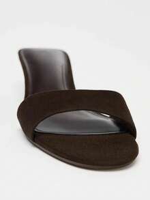 Women's Fashion Brown Thick-Sole Platform Wedge Sandals - Open Toe, Slip-On, High Heel, Casual Summer Sandals, Fashionable Slide Sandals