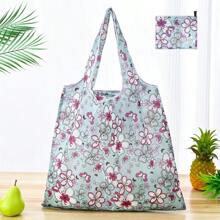 1 pezzo Borsa della spesa pieghevole, portatile, alla moda, impermeabile, di grande capacità, adatta per la spesa al supermercato, i viaggi, la conservazione di verdure/frutta/mobili/giocattoli
