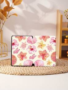 热带海洋芙蓉花海洋元素拼贴图案保护壳适用于 iPad Air4/5 10.9 英寸、iPad 7/8/9/10.2 英寸、iPad 第 10 代，兼容 Kindle Paperwhite 第 12 代 2024、Kindle（第 11 代）2022 年发布，保护壳具有自动睡眠/唤醒功能 - 彩色 - 查看 10