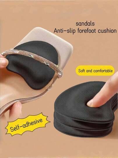 1双夏季凉鞋前掌防滑垫，海绵材质吸汗舒适鞋垫，带背胶，适合女孩，配饰礼品之选