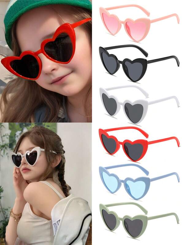 1pc Heart-Shaped Fashion Decorative Fashion Glasses For Girls, Party And Birthday Costume Eyeglasses, Suitable For Multi-Scenes Like Beach, Vacation And Outdoor Activities, Great For Photo Memories