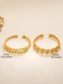 1 件手工编织多层串珠和扭曲铜镀金手链迪拜阿拉伯适合女士日常生活