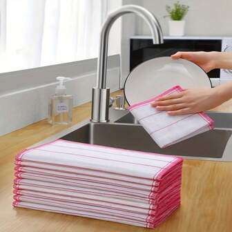 6/12 Pieces / Super Absorbent Thick Kitchen Cloth - Reusable Microfiber Cleaning Cloth, Kitchen Cloth, Household Cloth, Kitchen And Bathroom Cleaning Towel, Durable Absorbent Towel, Easily Removes Stains And Grease, Cleaning Supplies, Cleaning Tools