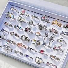 Set de 10 inele de încheietură pentru femei, din aliaj de zinc, neregulate, cu flori vintage, elegante și personalizate, în stiluri mixte, pentru petrecere, nuntă, purtare zilnică, cadou de bijuterii la modă, livrare aleatorie în pungă OPP