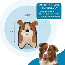 Outward Hound Durablez Minis Stuffing-Free Squeaky Plush Dog Toy For Puppies & Small Dogs - Interactive, Soft Yet Tough, No Mess, Jumbo Squeaker, Long-Lasting Play, Fox - 小狗 - 查看 3