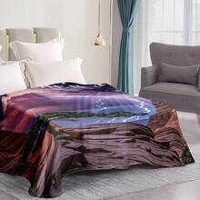 Natural Scenery Las Vegas Canyon Lightning Pinyon Cozy Flannel Blanket Digital Printing Throw Blanket Soft Warm Comfortable For Sofa Bed Travel Camping Living Room Office Chair Polyester Gift For Family Or Friends - Multicolor - View 9
