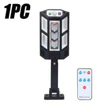 1 pezzo Nuova illuminazione stradale solare da esterno, lampada da parete con sensore di movimento e telecomando, luce da giardino impermeabile