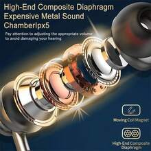 1 件磁性设计按钮控制柔软舒适硅胶柔性颈带 HiFi 立体声无线耳机，时尚无线音乐耳机，播放时间长达 600 小时