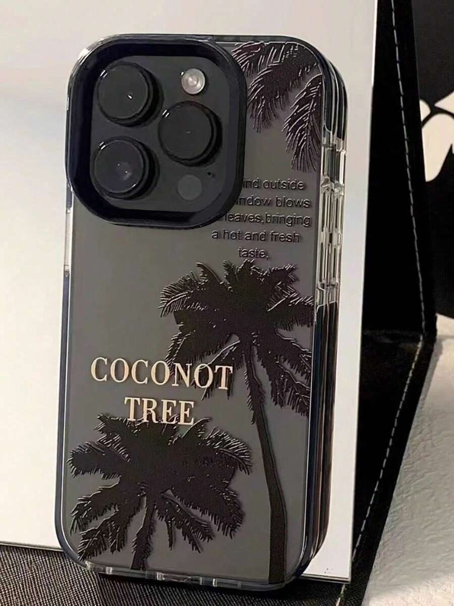 1pc Dual-Color Transparent Black Edge Cool Coconut Tree Shockproof Full Coverage TPU+PC Material Phone Case Compatible With IPhone 13 14 15 Pro Max 16 16 Pro 16 Pro Max 16E 17 17 Pro 17 Air 17 Pro Max, IPhone 11 12 Pro Max X XR XS Max 7 8 Plus 13 Mini 12 Mini 6S Plus 11 Pro Max 14 Pro 14 Plus 15 Plus Couples Design