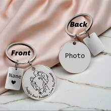 Personalized Daddy's Best Buddy Love You Forever Stainless Steel Keychain - Custom Father And Child Keychain - Father's Day Gift Goth - Multicolor - View 9