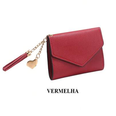 Crazy bag Carteira Feminina Pequena Porta-Cartões De Visita Com Clipe Curto Bolsa