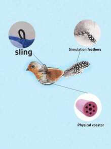 Cat Toy With Realistic Sound And Moving Bird, Interaction Cat Toy Without Battery, Simulating Cat Hunting Toy, Flapping Wings And Chirping Bird Design For Indoor Cats