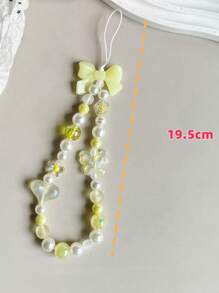 1pc New Colorful Handmade Bow Lanyard Random Color, Pink Heart, Phone Hanging Strap