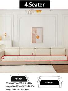 1pc Elastic Sofa Cover Non-Slip Full Wrap Sofa Seat Cushion Cover, 4 Seasons Universal Fabric Sofa Slipcover, Thick Sofa Blanket, Machine Washable, Pet-Friendly, Home Decor, Adjustable For Corner Sofa, Bedroom, Office, Living Room, L-Shape Sofa 1/2/3/4 Seater - Beige - View 14