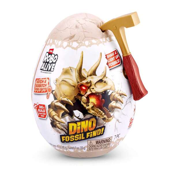 ZURU ZURU Robo Alive Excavación de fósiles de dinosaurios Stegosaurus - Kit de excavación de fósiles de dinosaurios coleccionables con slime, multicolor, pequeño