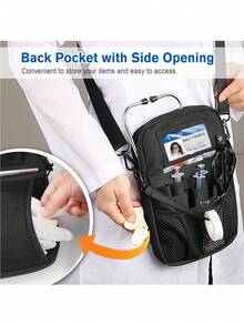 1 件装护士腰包，带胶带夹，多隔层医疗装备口袋腰包护理收纳袋 | 多功能腰包，可放置听诊器、绷带剪刀等医疗用品