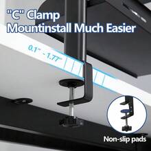 Organizador de escritorio con abrazadera, Estantería de extensión de escritorio de 17,32", Unidad de estantería de 2 niveles con bandeja de almacenamiento metálica ajustable, Extensión de escritorio, Mesa lateral, Para accesorios de escritorio, Dispositivos de juego - 1 - Ver 6