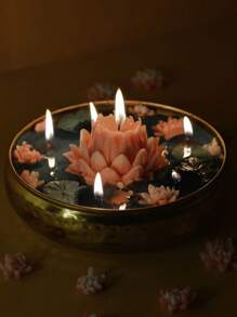 Molde con forma de loto, vela de meditación hecha a mano, molde de silicona de cera de vela 3D, artesanía de cristal de resina, decoración de arte de escritorio hecho a mano, silicona duradera para moldeado de yeso, cena a la luz de las velas para aniversario y San Valentín, decoración de mesa