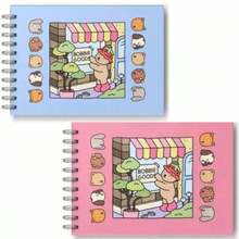 Libro para colorear con tapa dura brillante tamaño A5 "Poppy Gutz", ideal para entrenamiento de color, gatitos, cachorros y osos de peluche, cuaderno espiral. - Rosa - Ver 7
