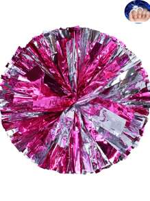 2pcs Football/Basketball Cheerleader Pom Poms, Metal Series Sports Team Activity, Dancing Performance Props, Square Dance Game Props, Dancing And Fan Cheering Props, Suitable For Outdoor Sports Team Performances