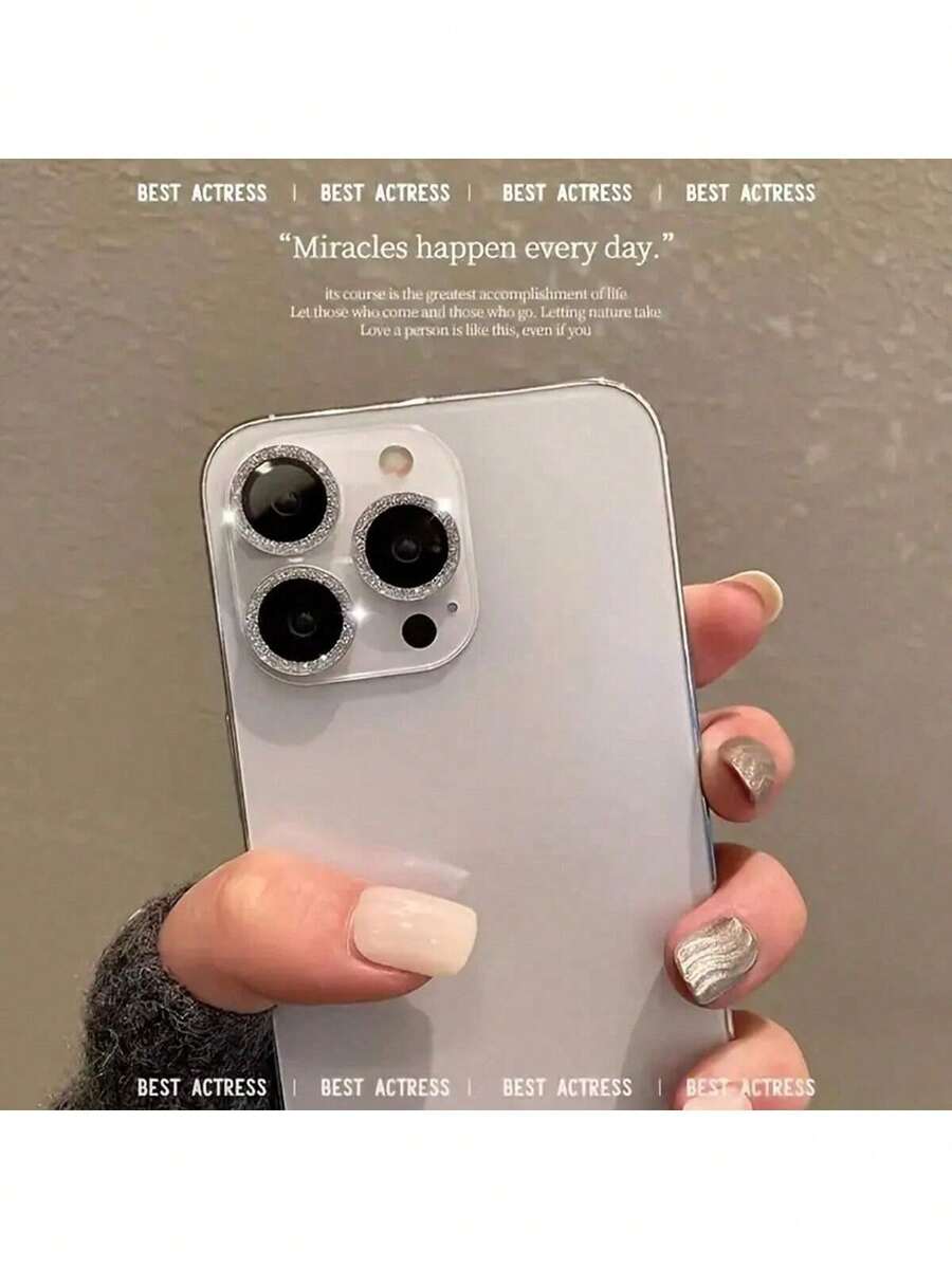 3PCS Metal Ring Protector Glass Compatible With IPhone16 15 14 13 11 12 Pro Max Mini Camera Lens Protection Compatible With IPhone 11 14 Pro Max Gift For Birthday, Family, Friends Sparkling Crystal, Lens Protector, Phone Accessories Waterproof Shockproof Anti-Fall Anti-Fall Scratch Resistant Anti-Fingerprint Full Cover