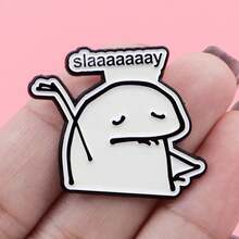 1 件西班牙格言珐琅胸针，独特的翻领别针徽章 - 可爱的包袋和服装配饰学校办公室配饰衬衫夹克珠宝圣诞节万圣节衣服别针有趣可爱的教师礼物 - 黑色 - 查看 6