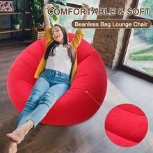 Inflatable Bean Bag Chairs Adult Blow Up Chairs Lazy Sofa Folding Portable Inflatable Chair Movie Outdoor Room Bedroom Reading Camping(Purple) - 紅色 - 查看 11