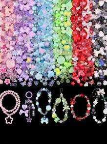 20g Acrylic Beads Spacer Beads For Bracelet Making Heart, Bow, Flower, Star, Colored Beads DIY Jewelry Pendant Mobile Phone Link Accessories