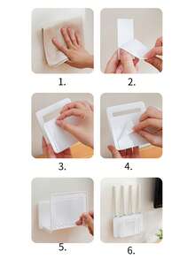 2/1pcs Router Holder/Wifi Storage Rack, Power Outlet Holder, Wall-Mounted Bracket, Set-Top Box Storage Rack, Hole-Free Storage Box Holder, High Capacity Space-Saving Wall Shelf, Suitable For Living Room, Bedroom, Desk And Dorm - White - View 12