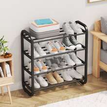 Schuhregal, 4 Ebenen Schuhschrank, Schuhstände, Schuhablage aus Kunststoff, Schmales vertikales Schuhregal, Ständerregale, 60*23*58cm, für Flure, Räume